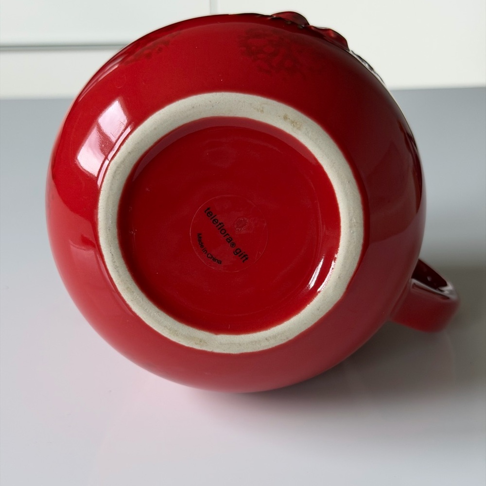 Teleflora Red Cardinal Ceramic Pitcher/Vase with Bird Design - Picture 9 of 12